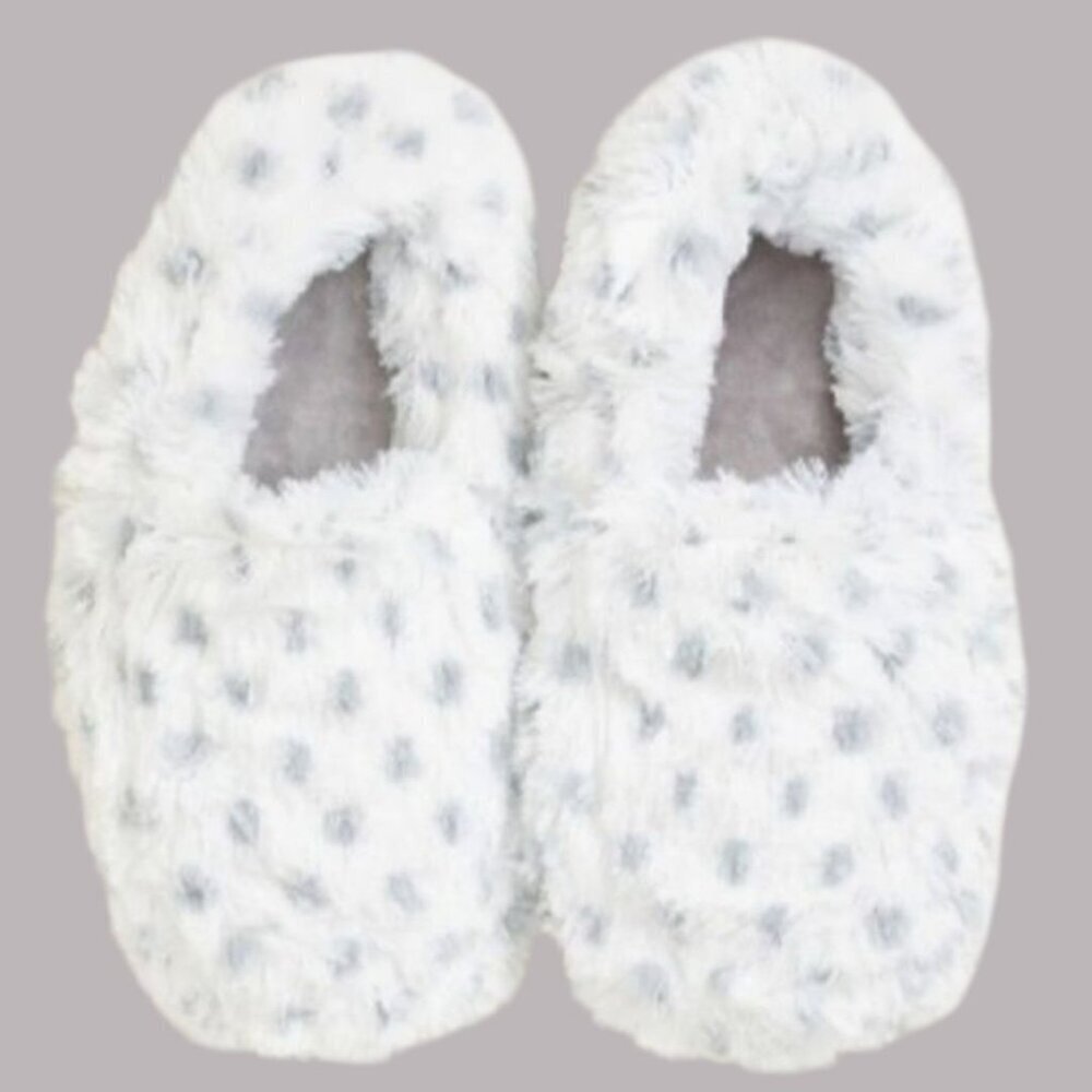 Warmies Microwavable Snowy Slippers Lavender Scented Relaxing Wth/Gray OS 6-10 - Picture 2 of 7